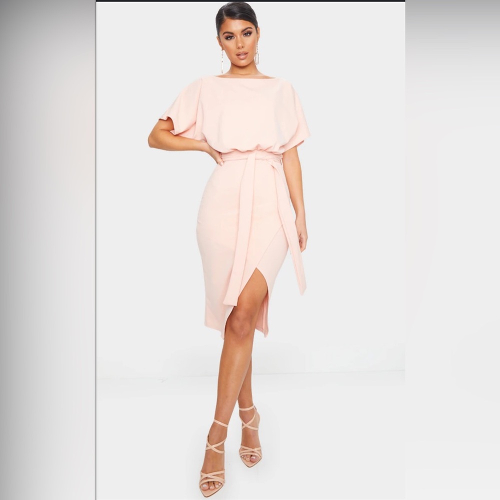 Elegant Pink Midi Dress